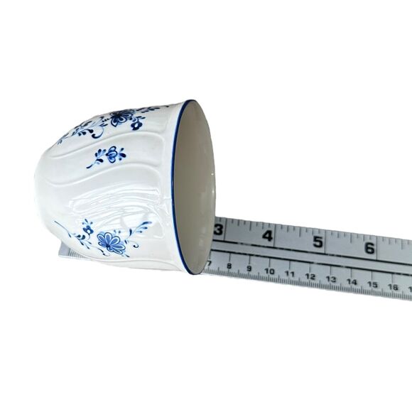 Vintage Noritake Craftone Tea Cups Lot of 5 Porcelain Blue White Floral - Picture 9 of 9